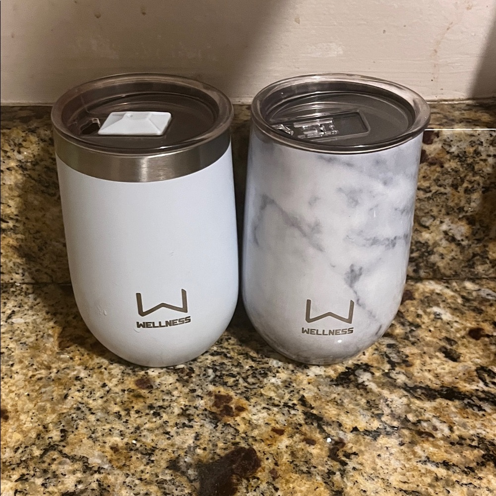 Wellness bundle of 2 insulated 14 oz travel cups